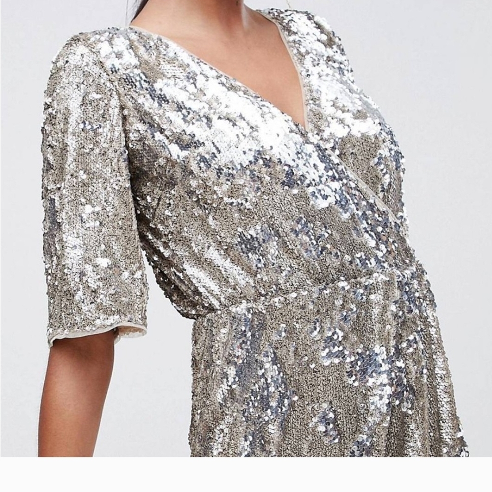 Silver Sequin Dress